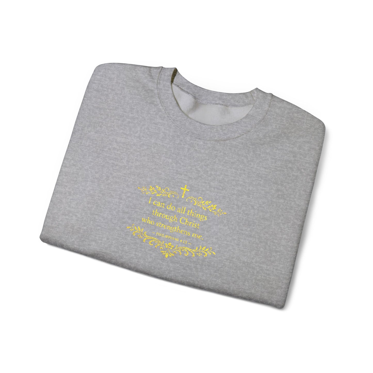 Cozy Floral Script Crewneck Sweatshirt — "Don't Worry Be Happy" Chest Design