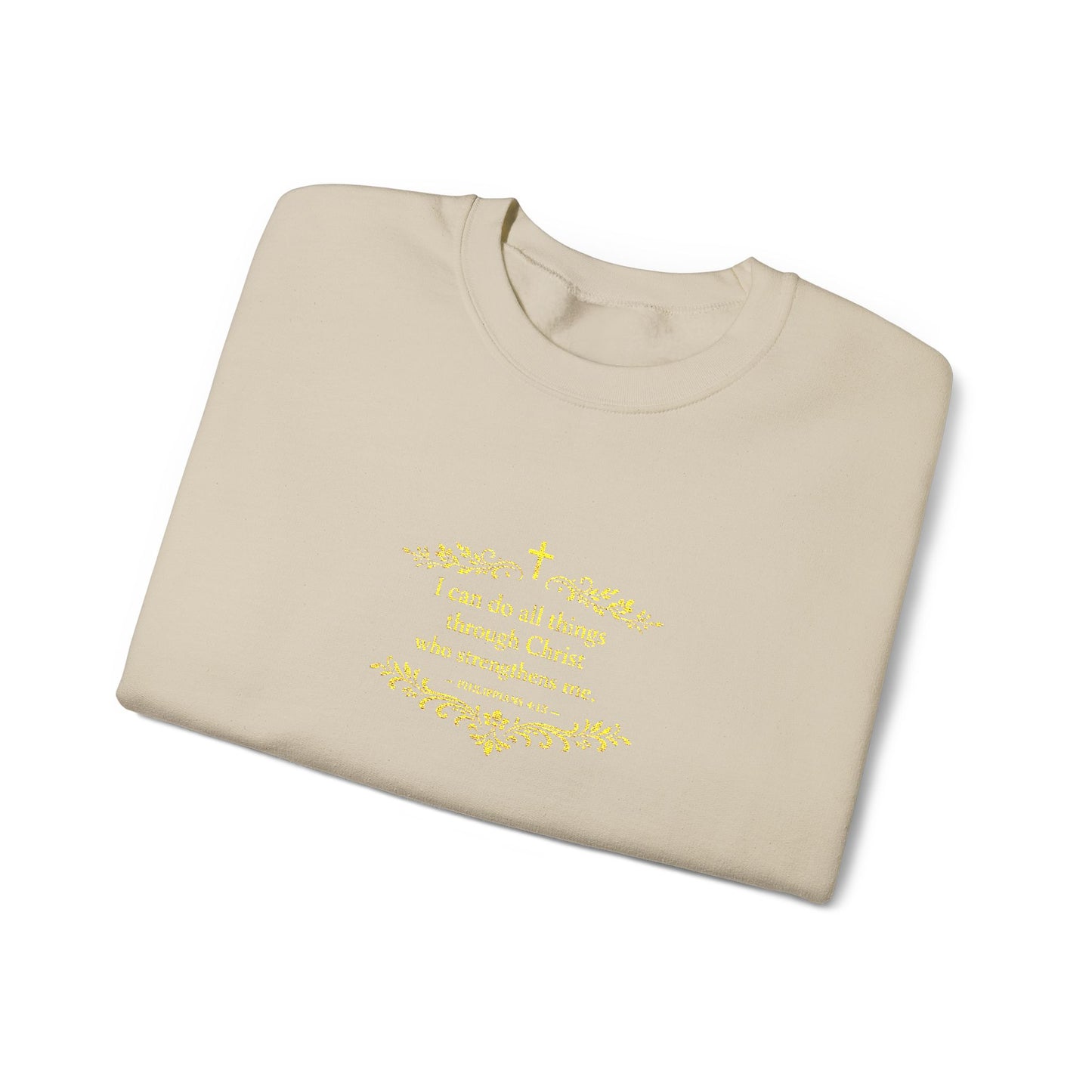 Cozy Floral Script Crewneck Sweatshirt — "Don't Worry Be Happy" Chest Design