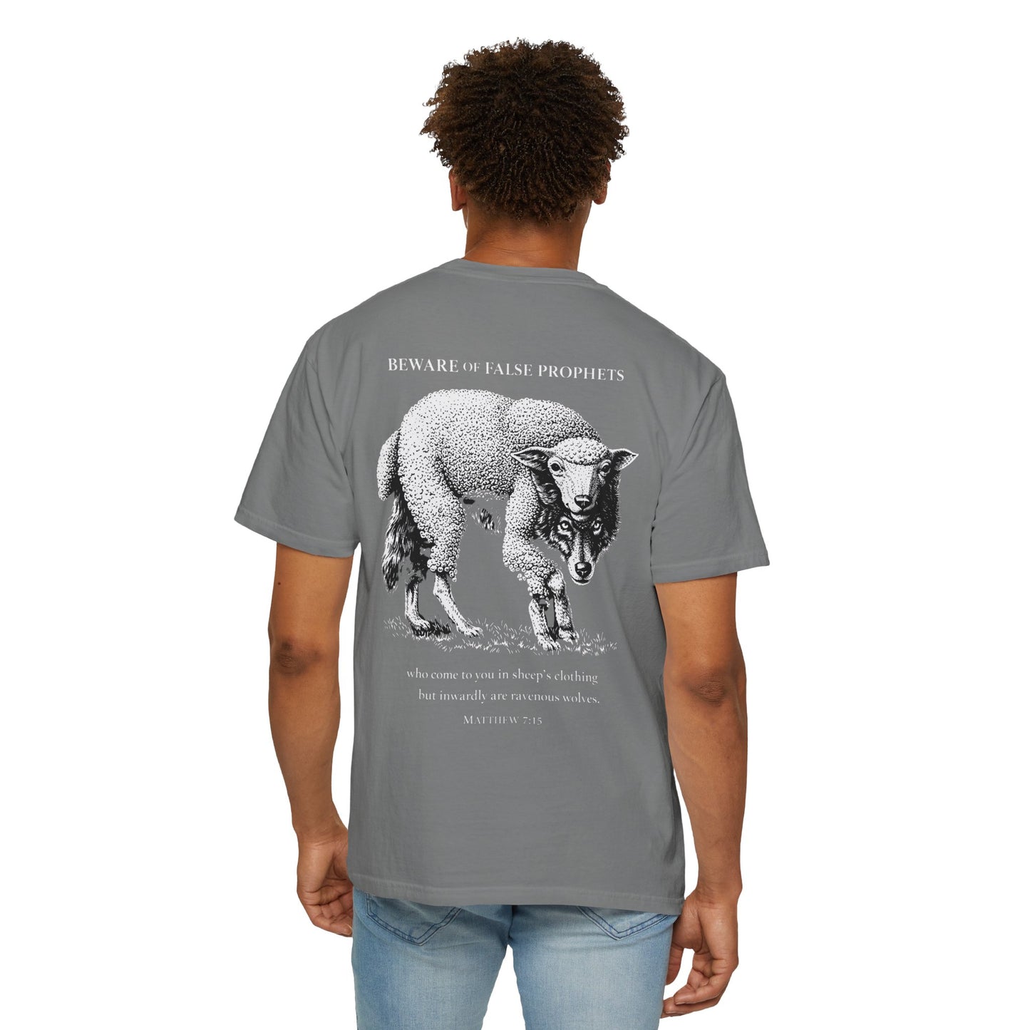 Graphic T-Shirt — "Beware of False Prophets" Sheep in Wolf’s Clothing Christian Tee