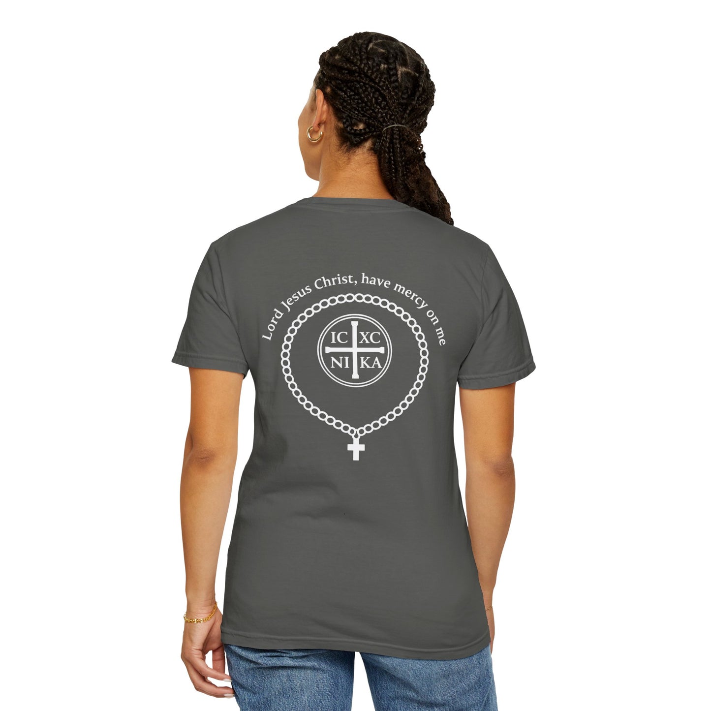 Christian T-Shirt — "I Can Do All Things Through Christ" Philippians 4:13 Cross Laurel Design