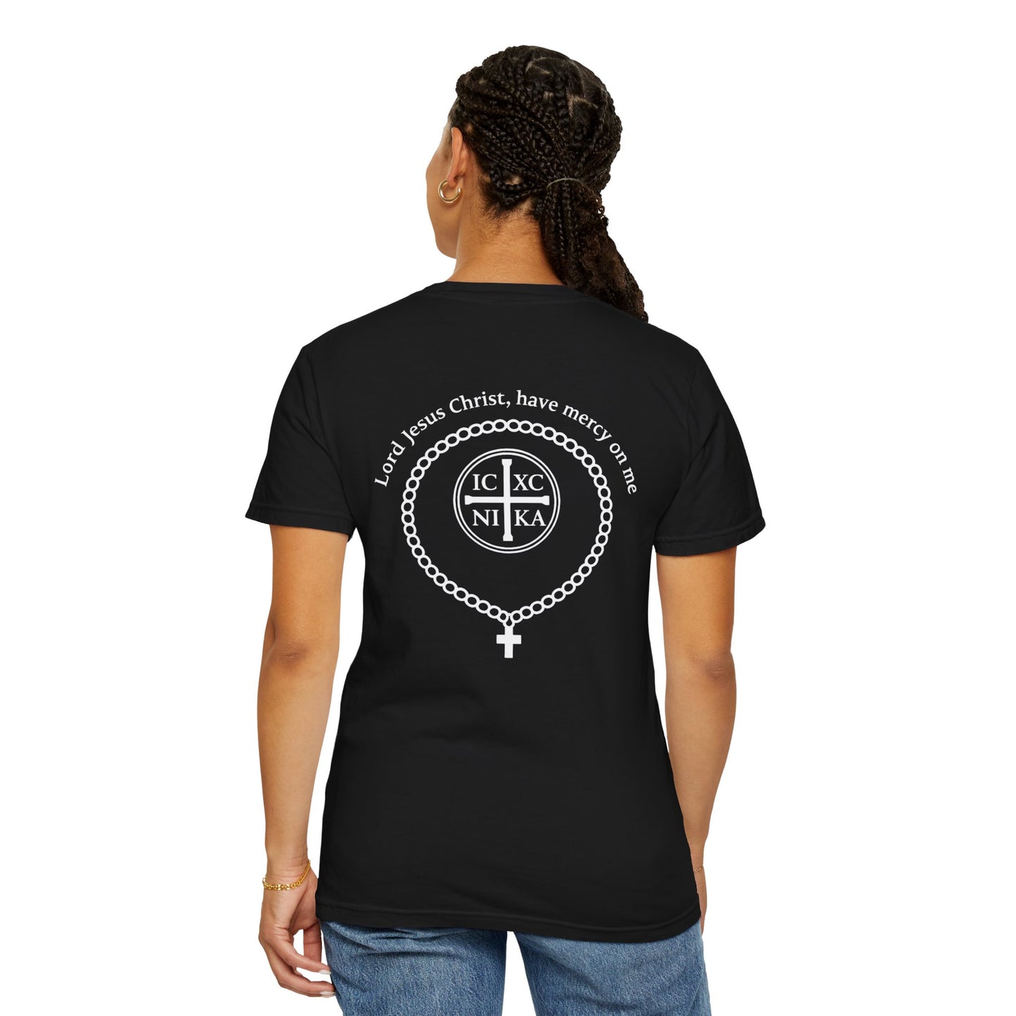 Christian T-Shirt — "I Can Do All Things Through Christ" Philippians 4:13 Cross Laurel Design