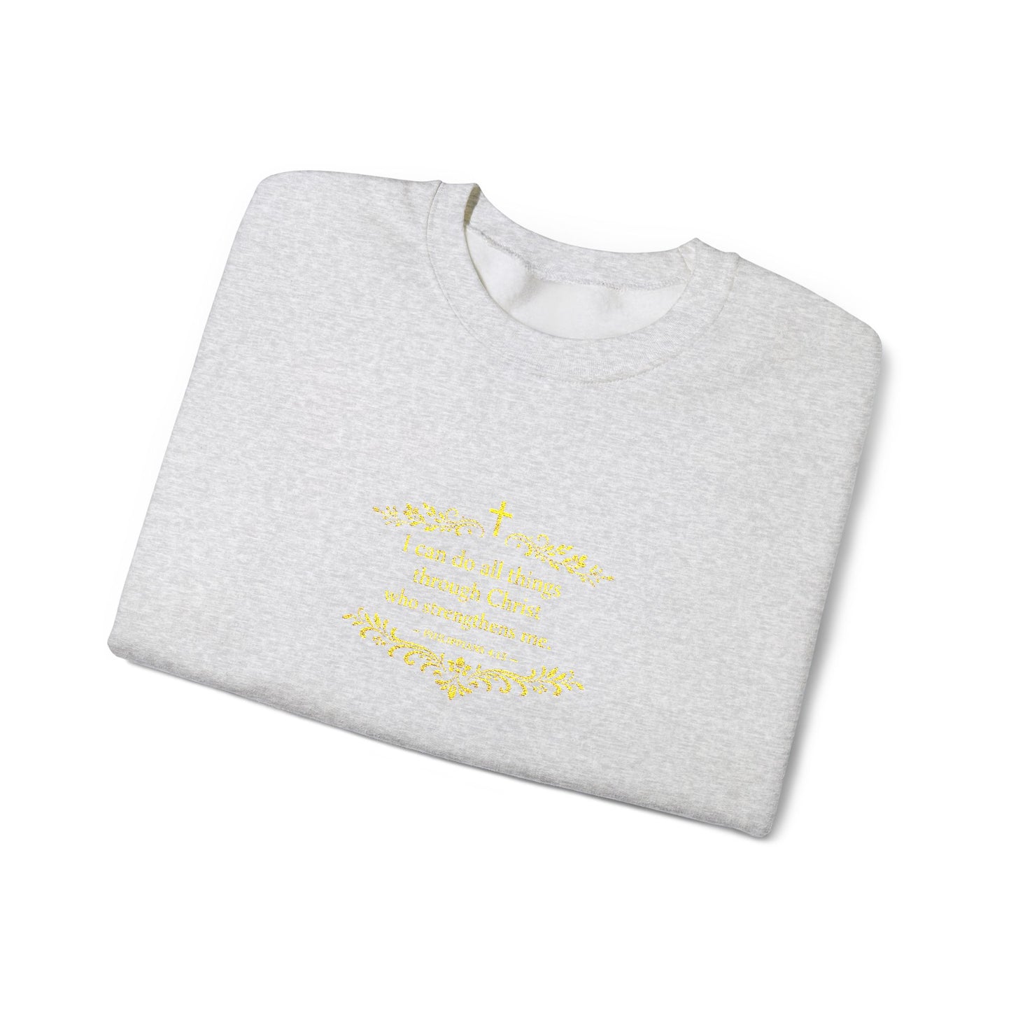 Cozy Floral Script Crewneck Sweatshirt — "Don't Worry Be Happy" Chest Design