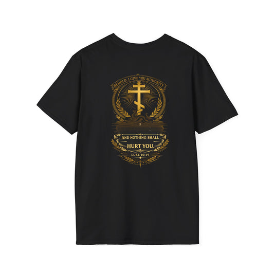 Christian Cross T-Shirt — "And Nothing Shall by Any Means Hurt You" Inspirational Faith Tee