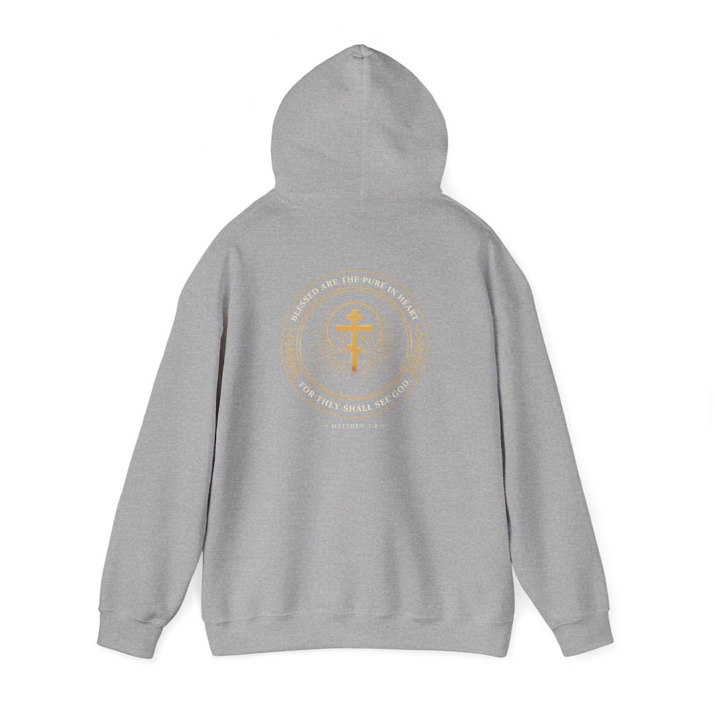 Faith Cross Hoodie — Gold Christian Crest Pullover