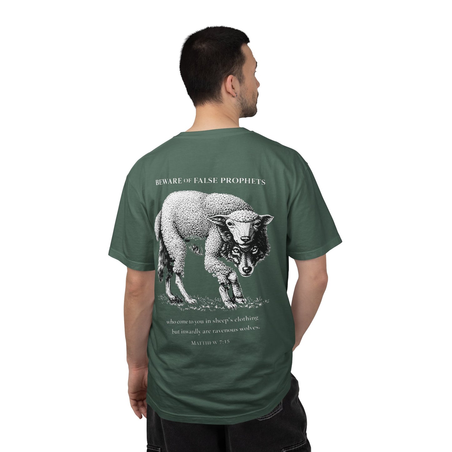 Graphic T-Shirt — "Beware of False Prophets" Sheep in Wolf’s Clothing Christian Tee
