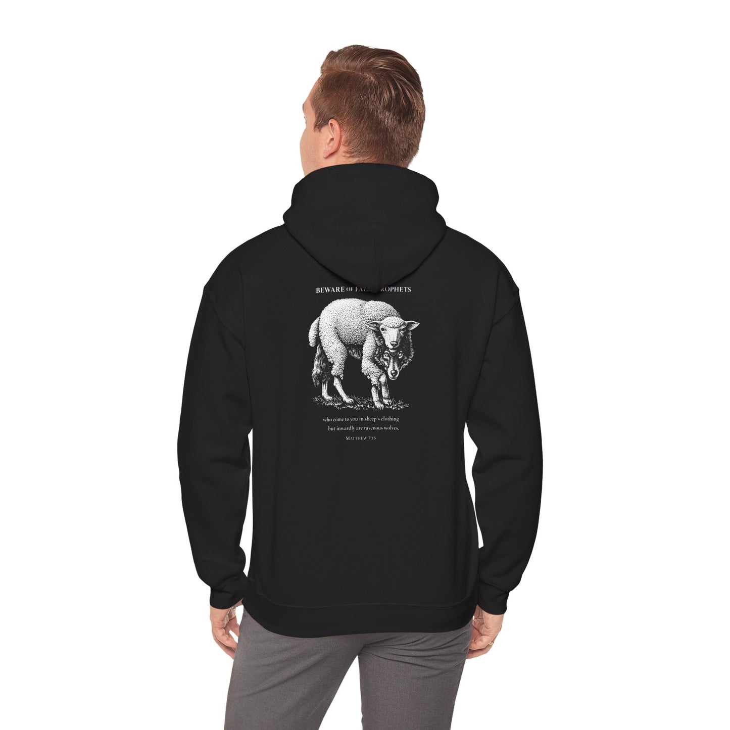 Christian Lamb Graphic Hoodie — ‘Agnus Dei’ Faith Emblem Sweatshirt