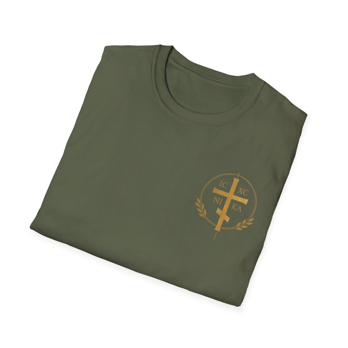 Christian Cross Wings T-Shirt — Gold Faith Graphic Tee