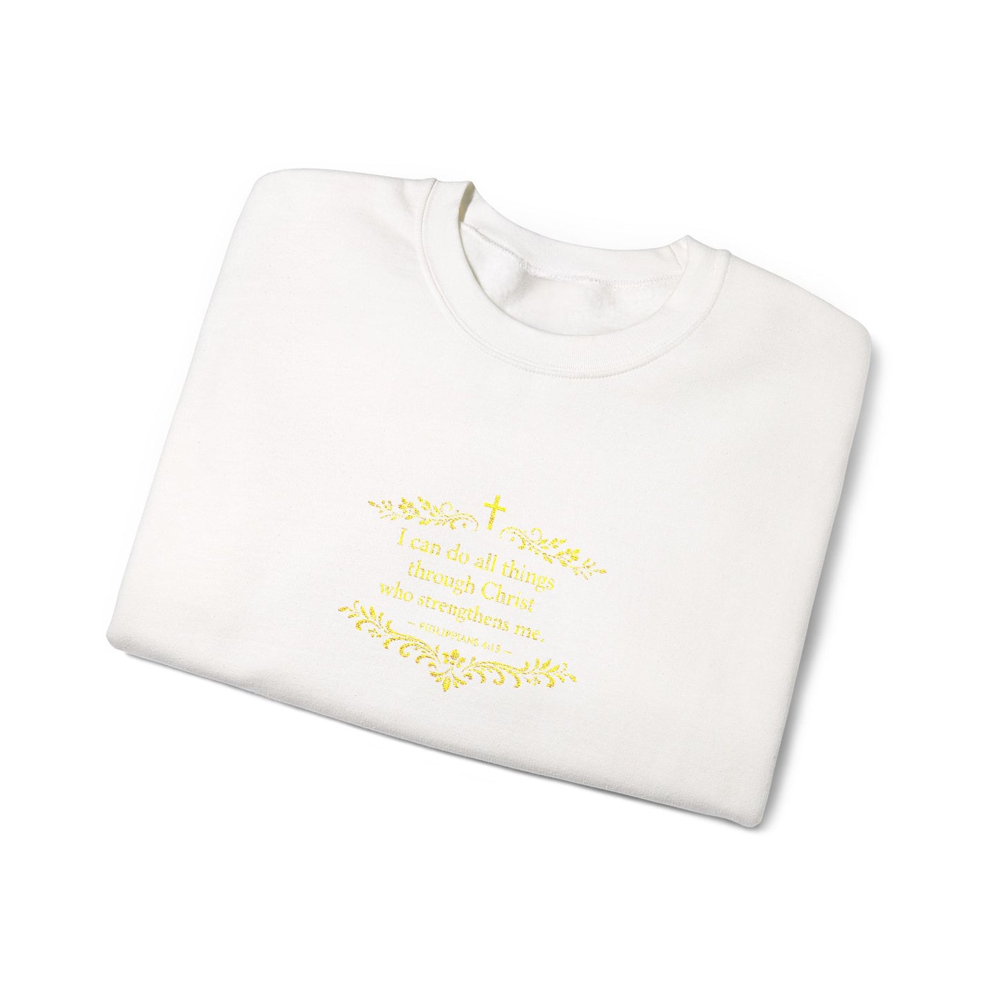 Cozy Floral Script Crewneck Sweatshirt — "Don't Worry Be Happy" Chest Design
