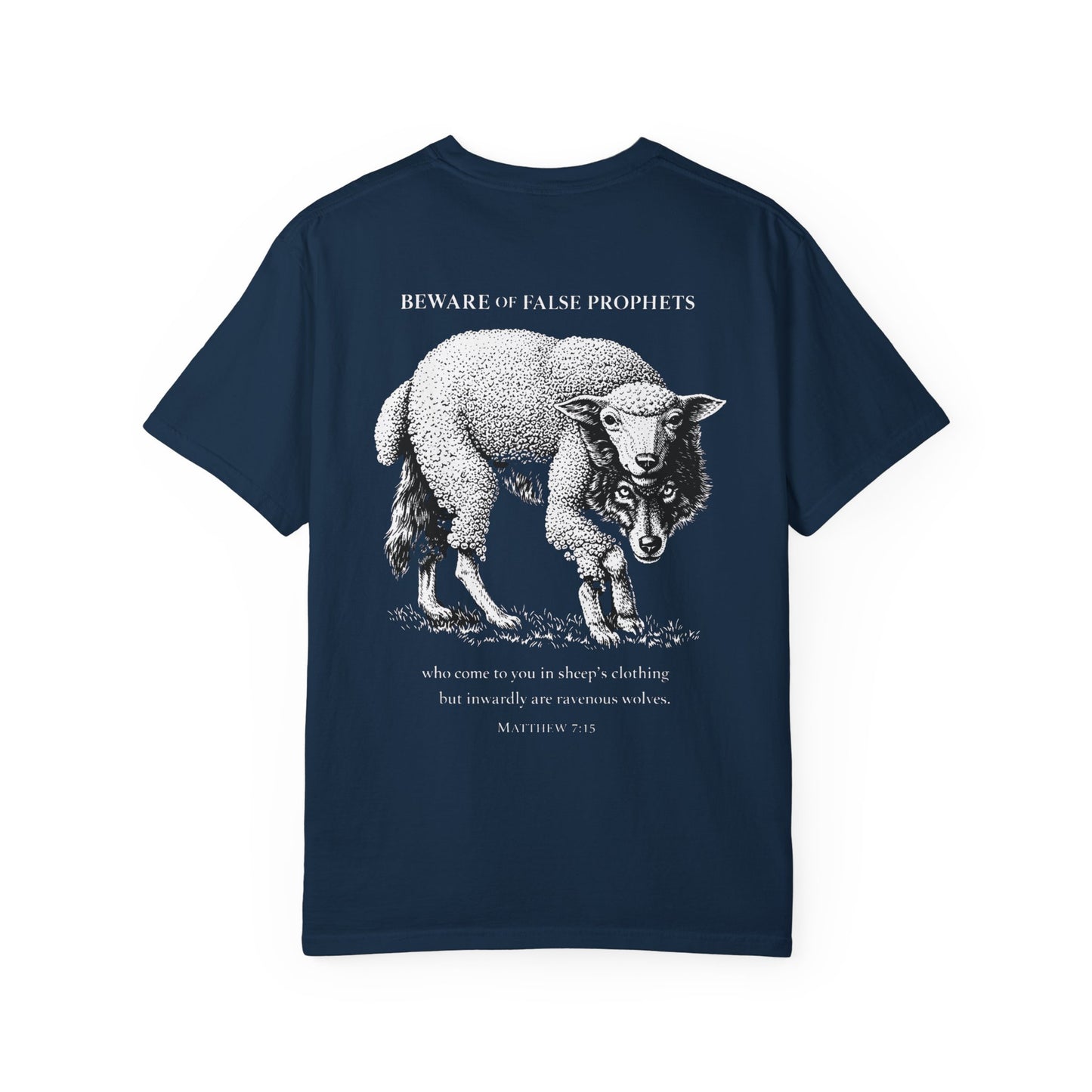 Graphic T-Shirt — "Beware of False Prophets" Sheep in Wolf’s Clothing Christian Tee