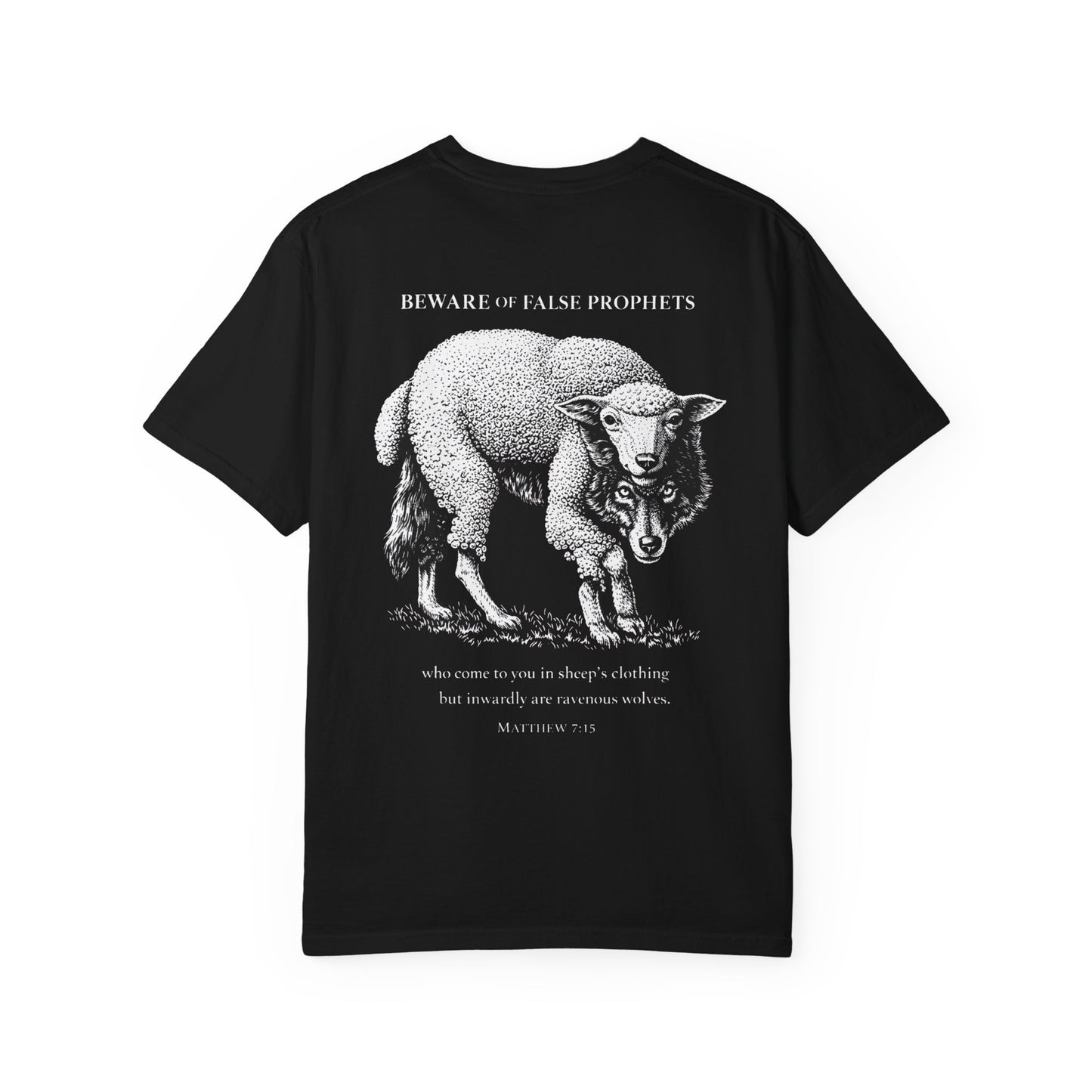 Graphic T-Shirt — "Beware of False Prophets" Sheep in Wolf’s Clothing Christian Tee