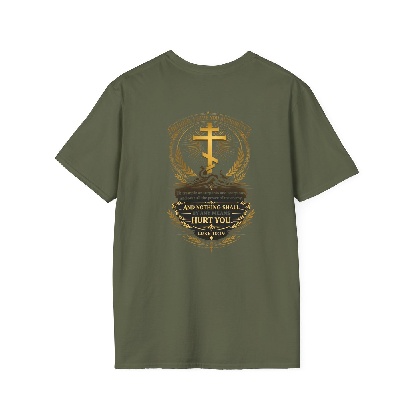 Christian Cross T-Shirt — "And Nothing Shall by Any Means Hurt You" Inspirational Faith Tee