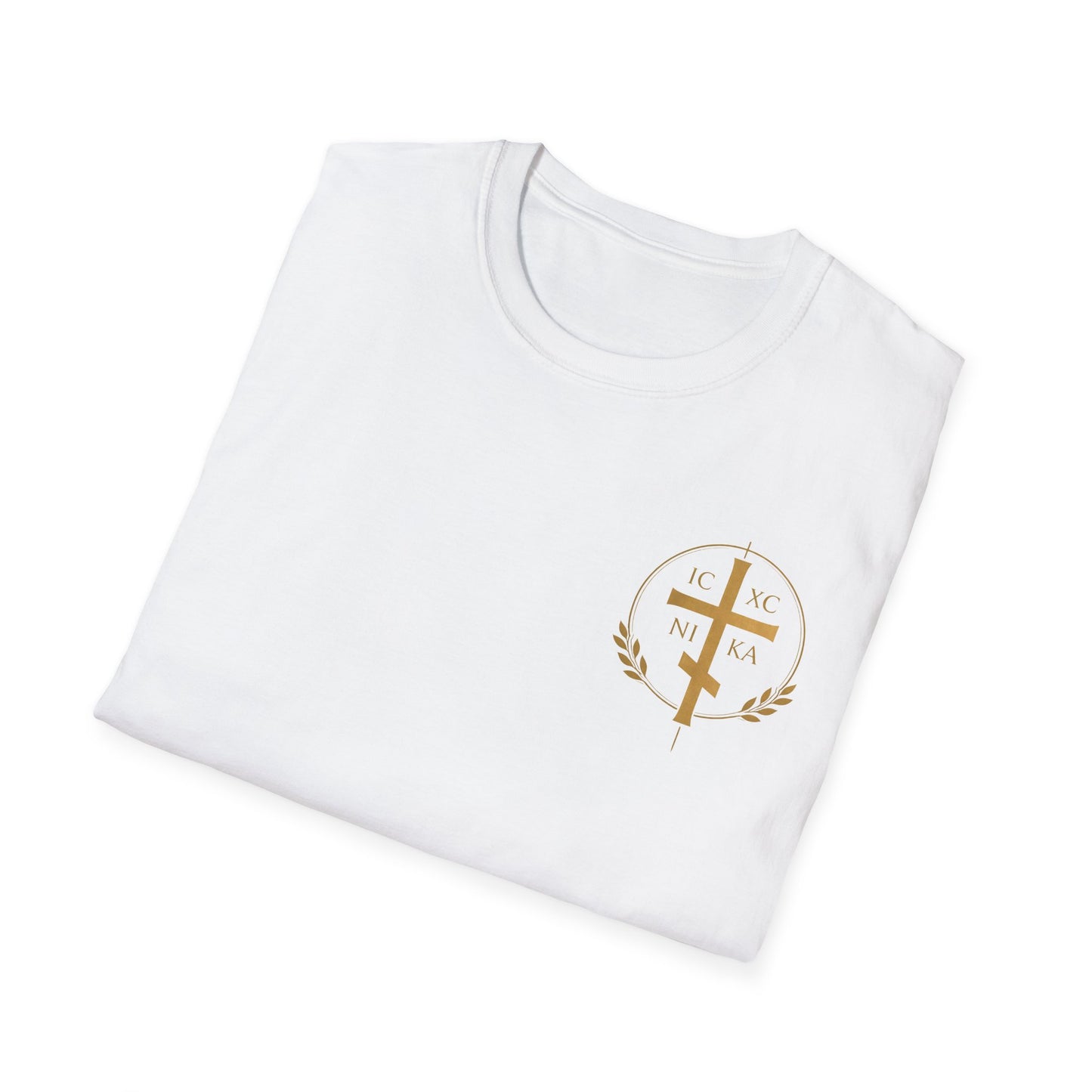 Christian Cross Wings T-Shirt — Gold Faith Graphic Tee