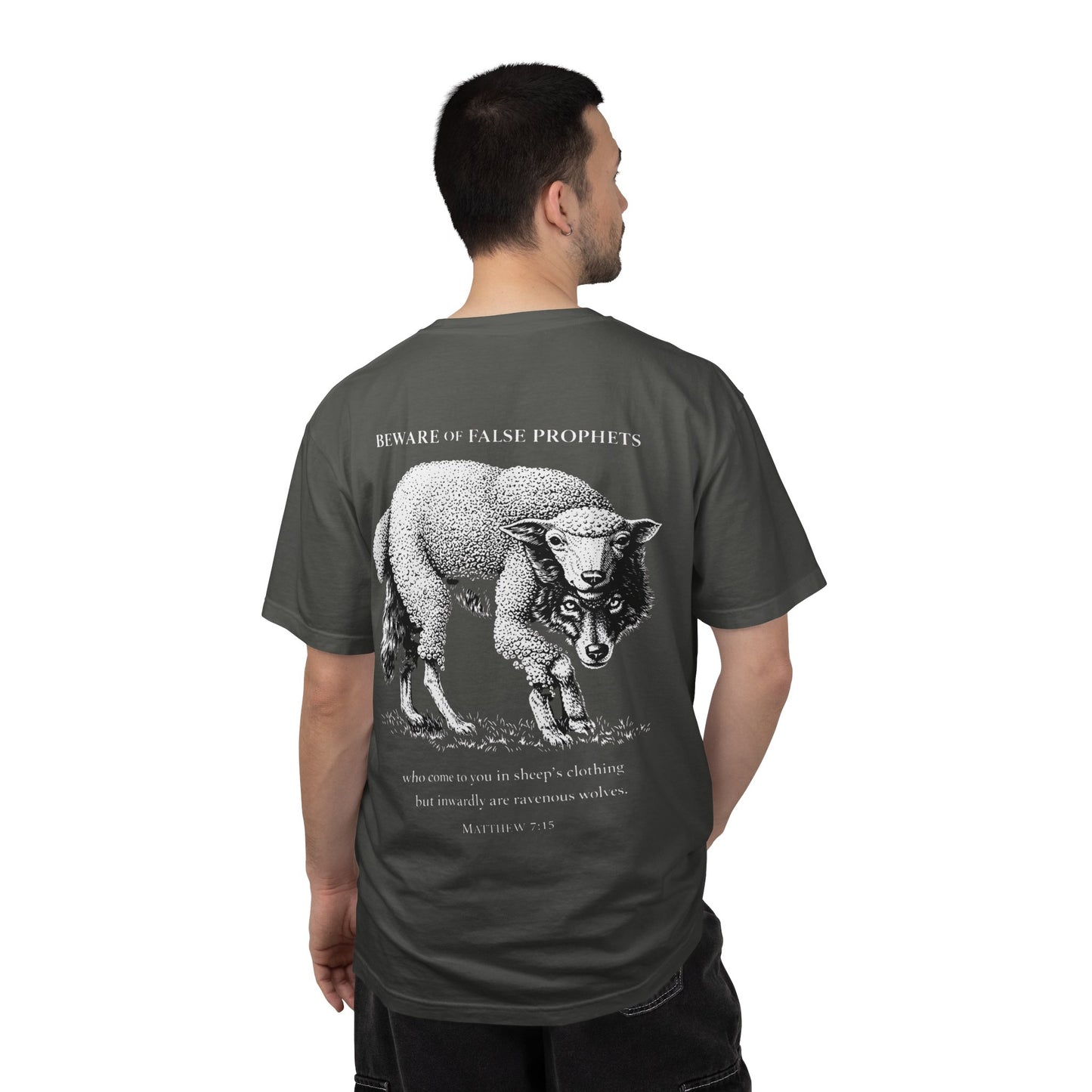 Graphic T-Shirt — "Beware of False Prophets" Sheep in Wolf’s Clothing Christian Tee