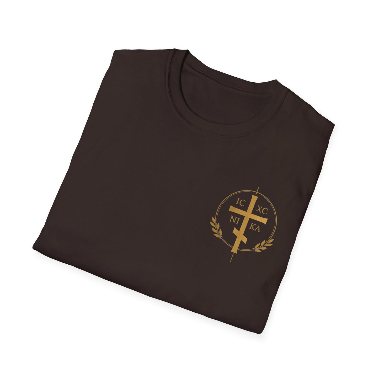 Christian Stained Glass Cross T-Shirt — "I Am the Alpha and the Omega"