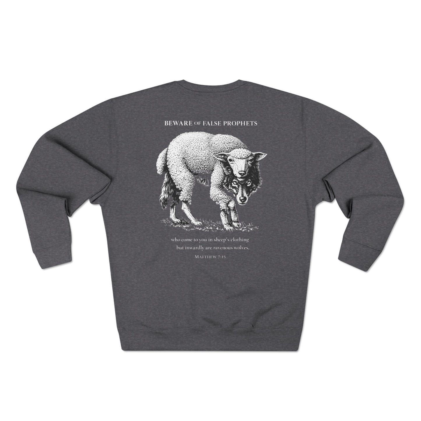 Sheep Graphic Crewneck Sweatshirt — Vintage Lamb Illustration Back Print