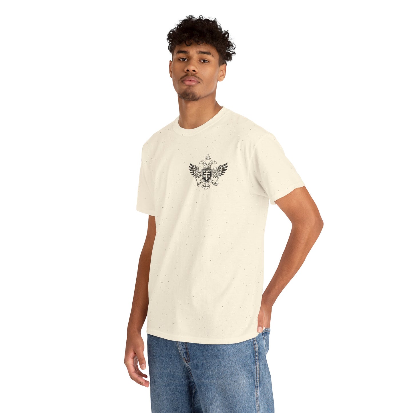 Christian Cross Wings T‑Shirt — Faith Graphic Tee with Prayer Hands