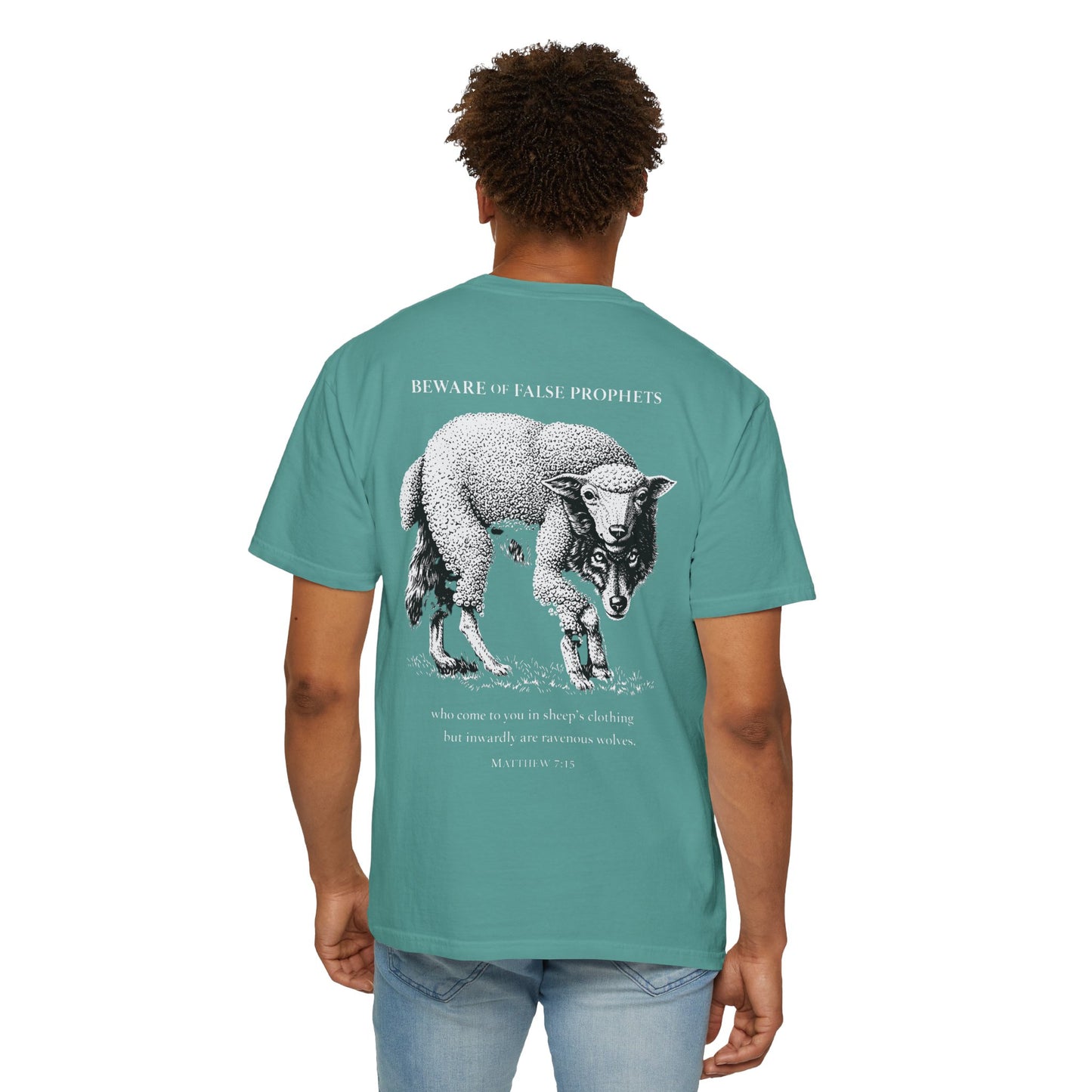 Graphic T-Shirt — "Beware of False Prophets" Sheep in Wolf’s Clothing Christian Tee