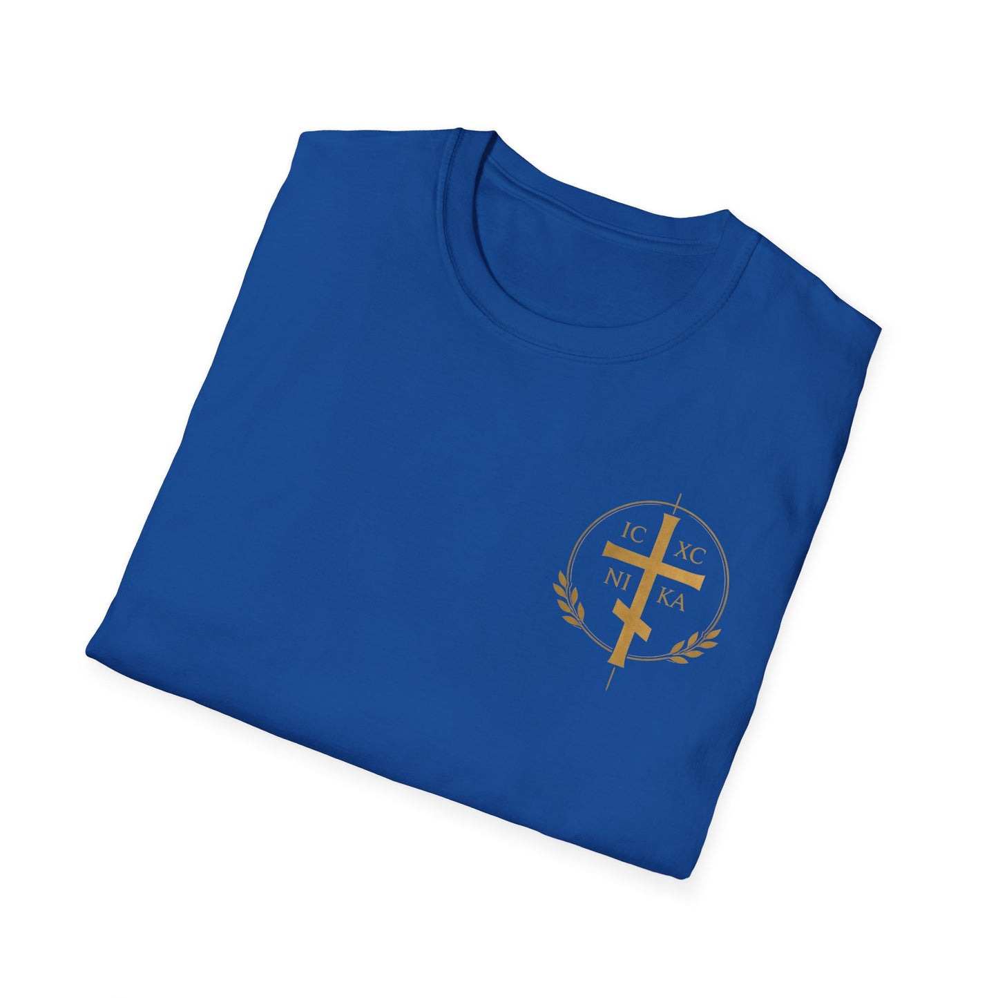Christian Stained Glass Cross T-Shirt — "I Am the Alpha and the Omega"
