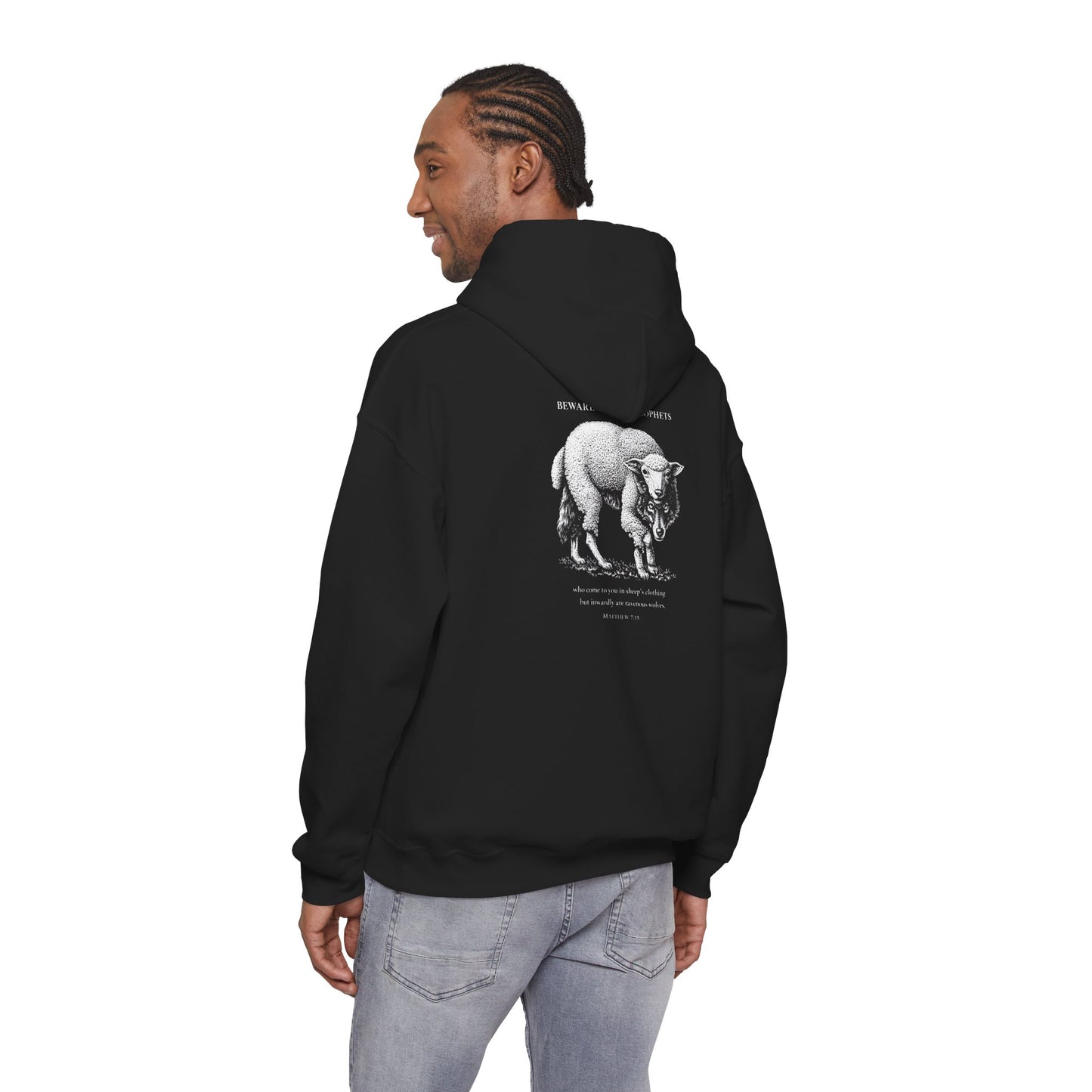 Christian Lamb Graphic Hoodie — ‘Agnus Dei’ Faith Emblem Sweatshirt
