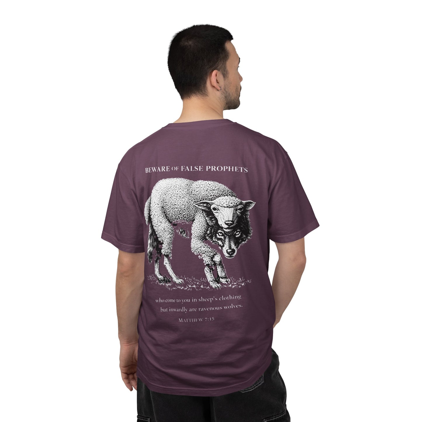 Graphic T-Shirt — "Beware of False Prophets" Sheep in Wolf’s Clothing Christian Tee