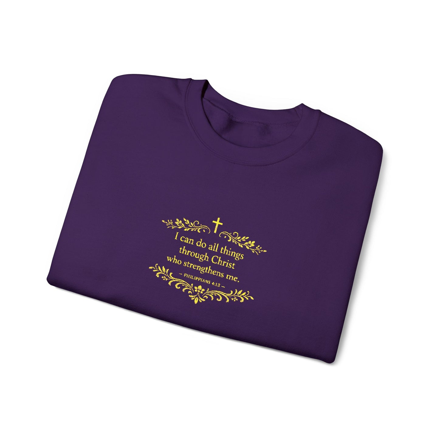 Cozy Floral Script Crewneck Sweatshirt — "Don't Worry Be Happy" Chest Design