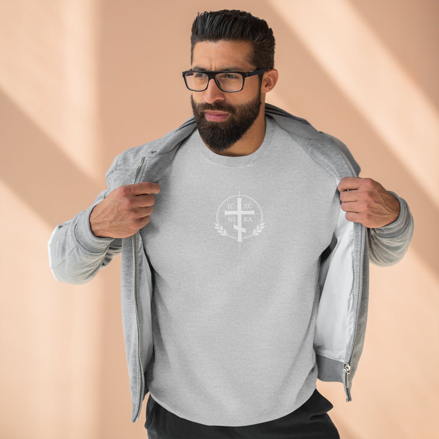 Sheep Graphic Crewneck Sweatshirt — Vintage Lamb Illustration Back Print