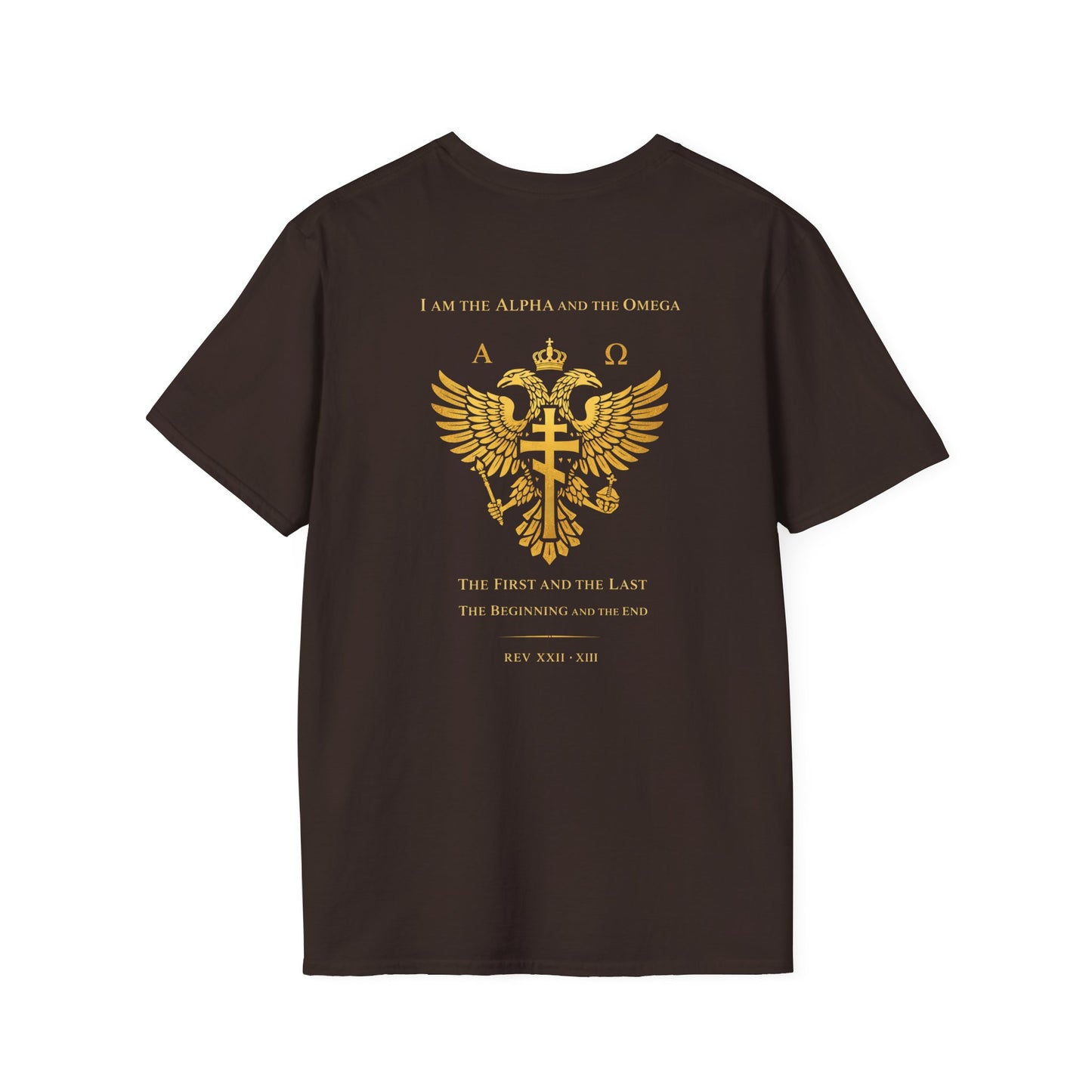 Christian Cross Wings T-Shirt — Gold Faith Graphic Tee
