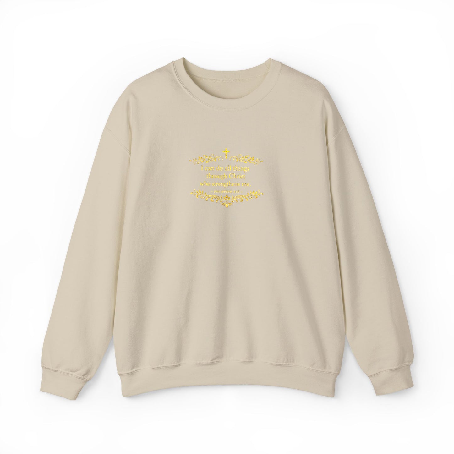 Cozy Floral Script Crewneck Sweatshirt — "Don't Worry Be Happy" Chest Design