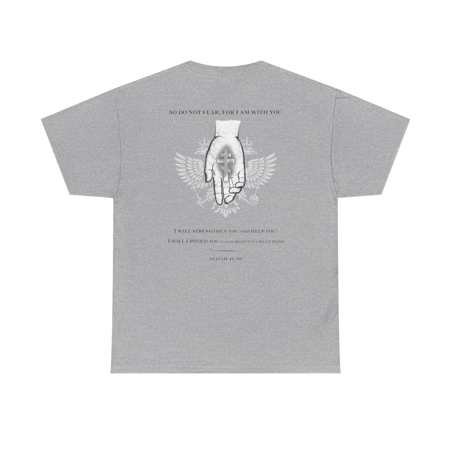 Christian Cross Wings T‑Shirt — Faith Graphic Tee with Prayer Hands
