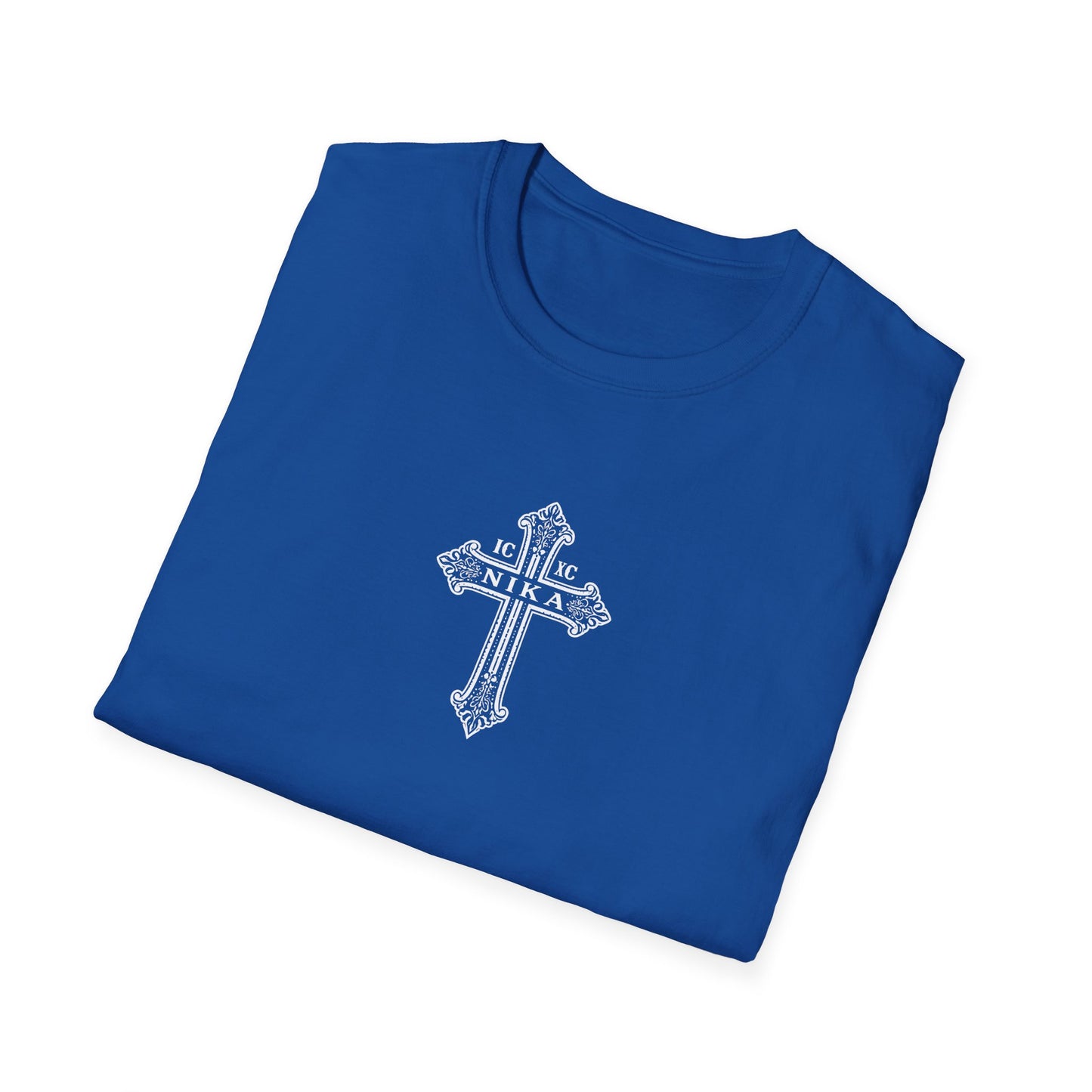 Christian Cross T-Shirt — Isaiah 41:10 Faith Prayer Tee (Front Small Cross, Back Scripture Emblem)