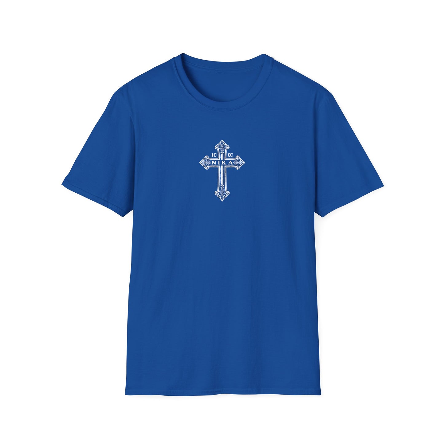 Christian Cross T-Shirt — Isaiah 41:10 Faith Prayer Tee (Front Small Cross, Back Scripture Emblem)
