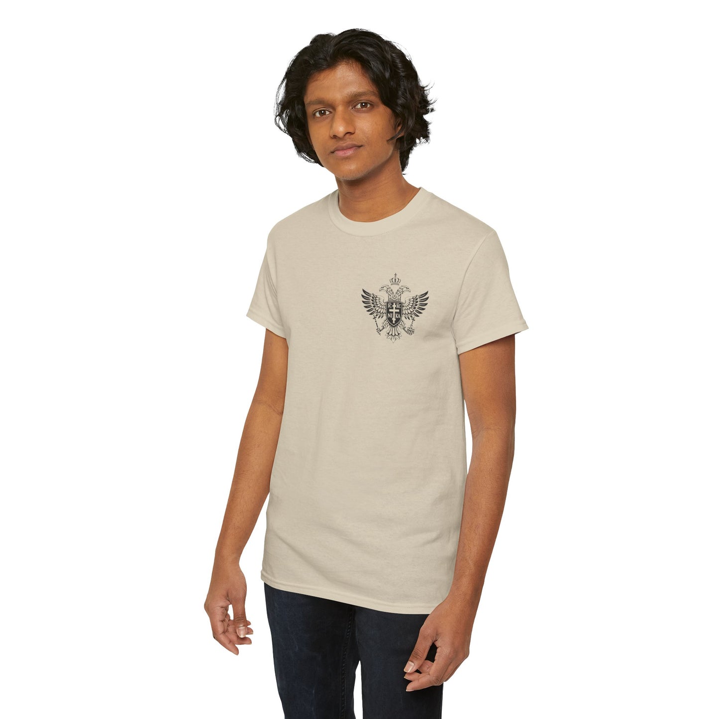 Christian Cross Wings T‑Shirt — Faith Graphic Tee with Prayer Hands
