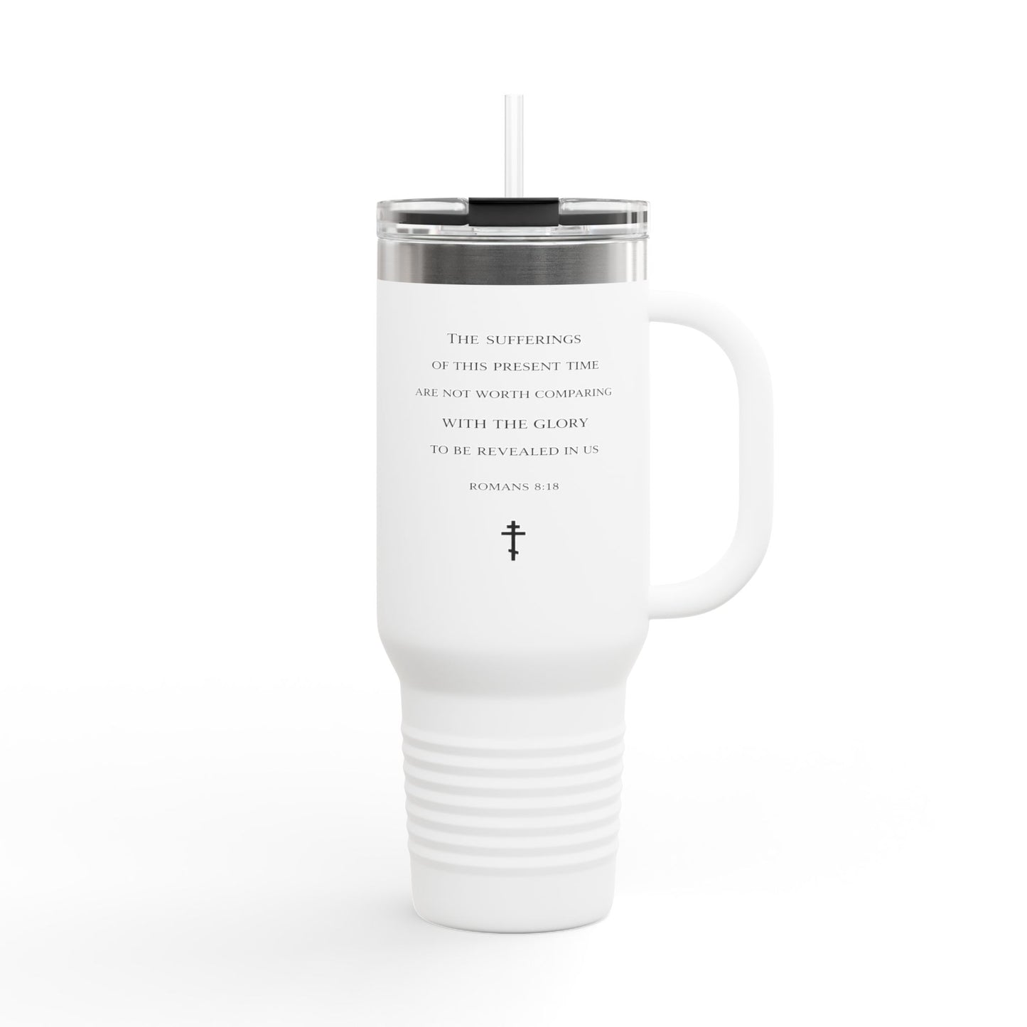 Scripture Insulated Travel Mug 40oz – Inspirational Cross Quote Tumbler