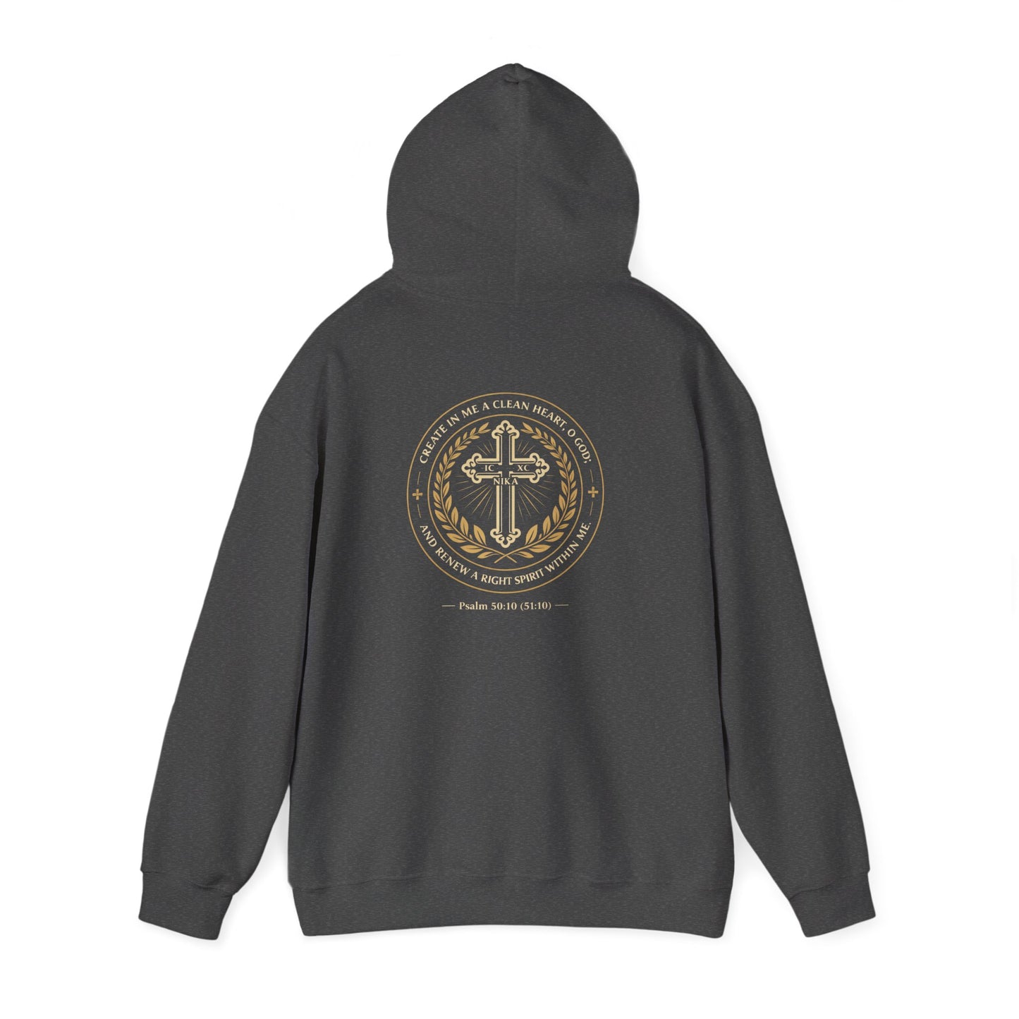 Christian Cross & Eagle Hoodie — Faith-Based Gold Emblem Sweatshirt