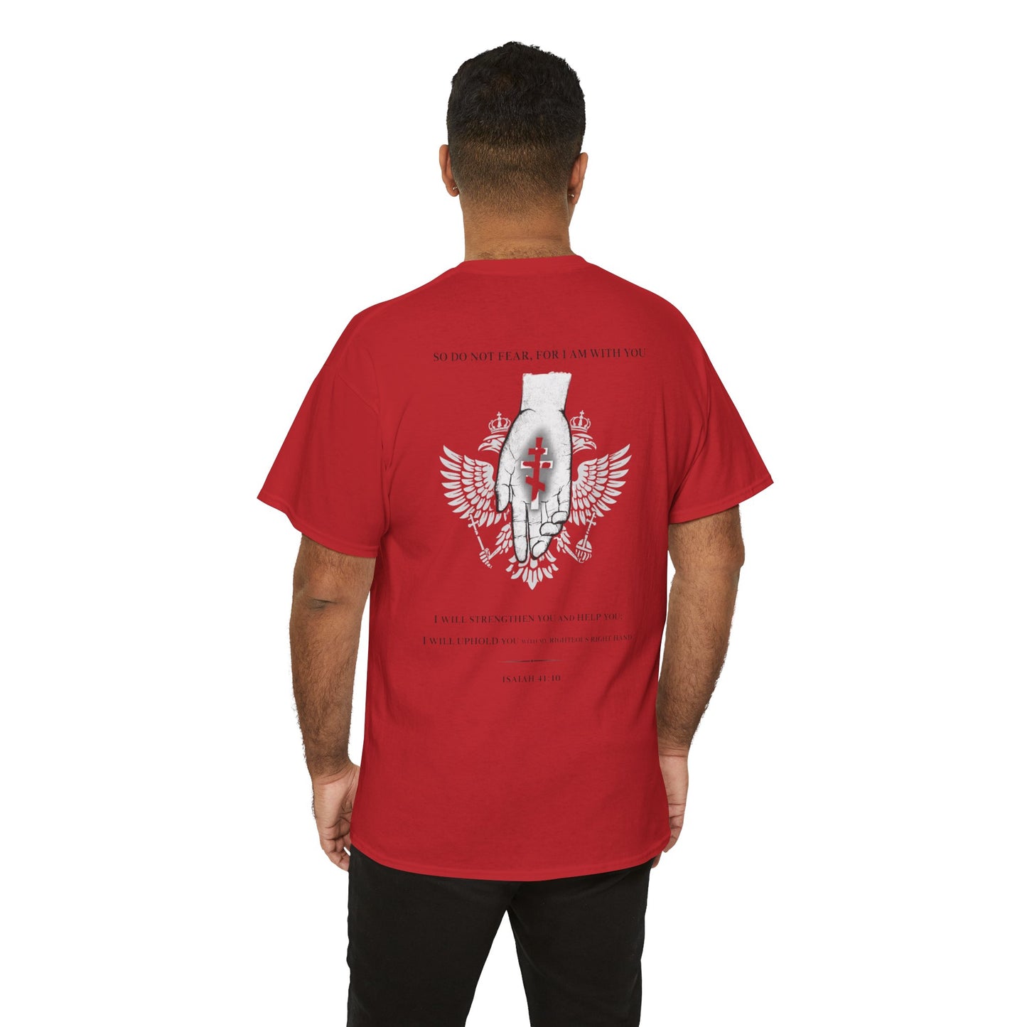 Christian Cross Wings T‑Shirt — Faith Graphic Tee with Prayer Hands