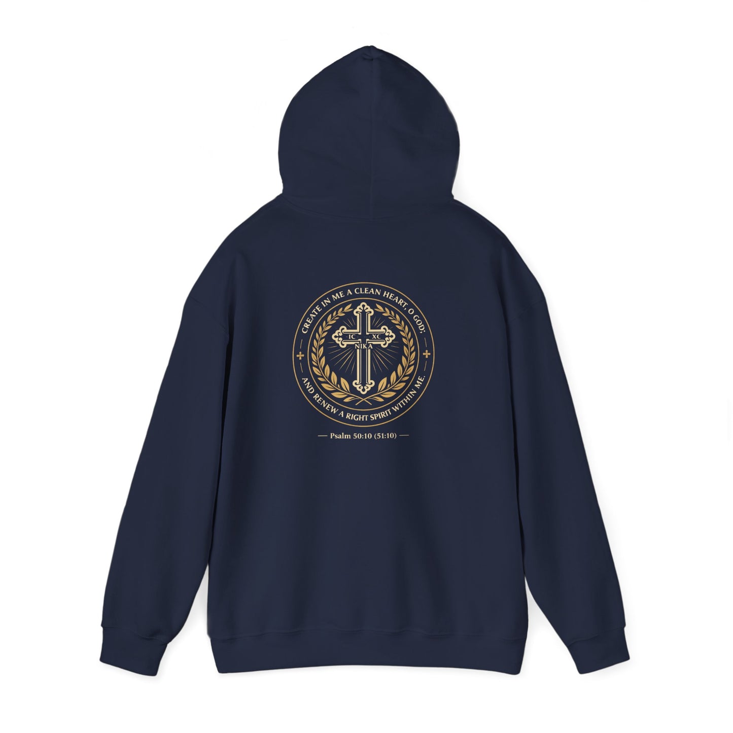 Christian Cross & Eagle Hoodie — Faith-Based Gold Emblem Sweatshirt