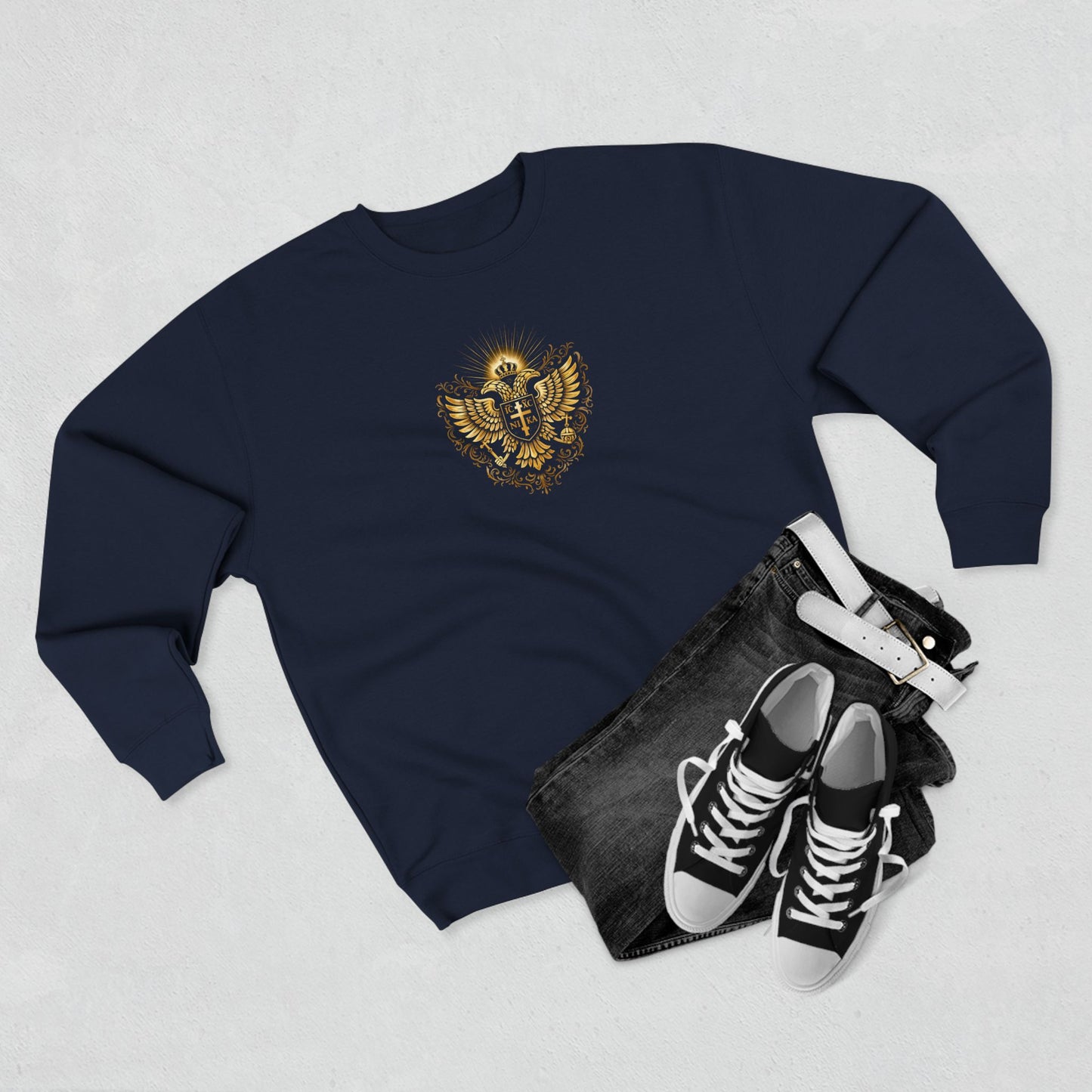Christian Cross Sweatshirt — Inspirational Faith Graphic Crewneck