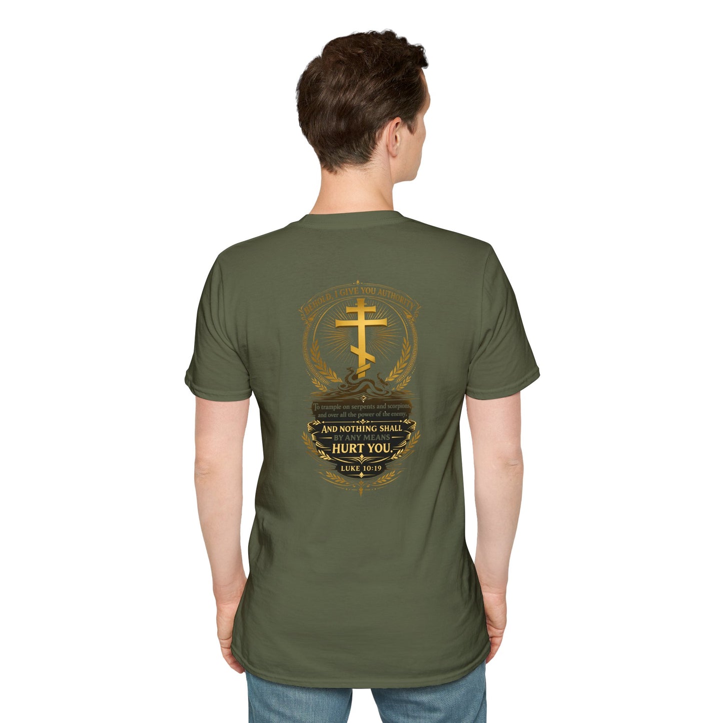 Christian Cross T-Shirt — "And Nothing Shall by Any Means Hurt You" Inspirational Faith Tee