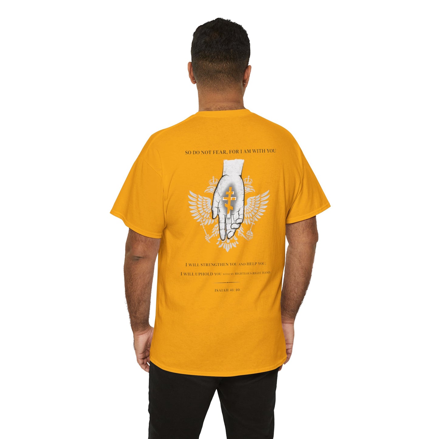 Christian Cross Wings T‑Shirt — Faith Graphic Tee with Prayer Hands