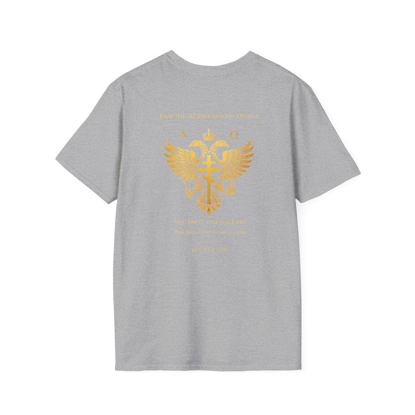 Christian Cross Wings T-Shirt — Gold Faith Graphic Tee
