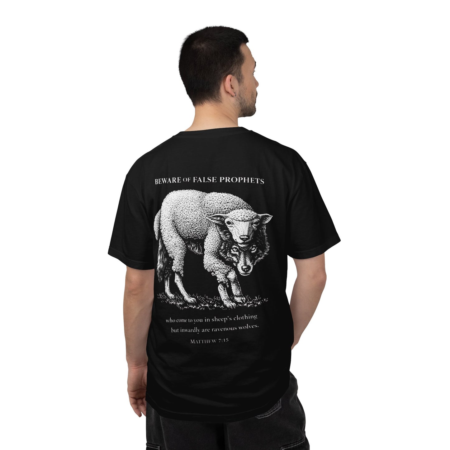 Graphic T-Shirt — "Beware of False Prophets" Sheep in Wolf’s Clothing Christian Tee