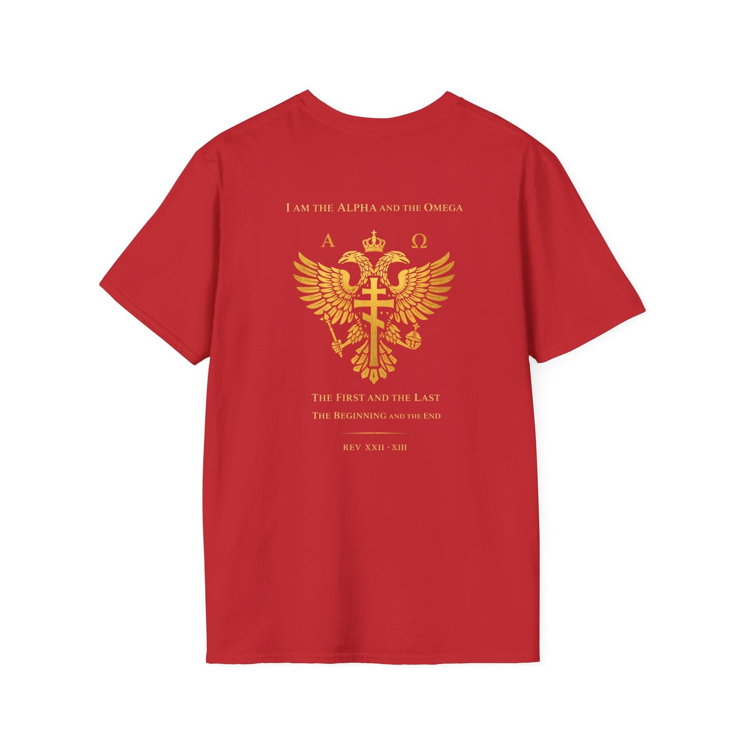 Christian Cross Wings T-Shirt — Gold Faith Graphic Tee