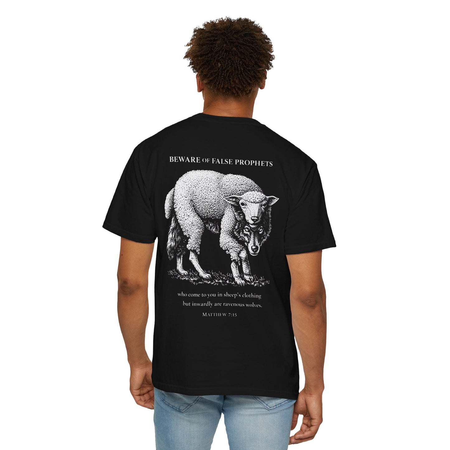 Graphic T-Shirt — "Beware of False Prophets" Sheep in Wolf’s Clothing Christian Tee