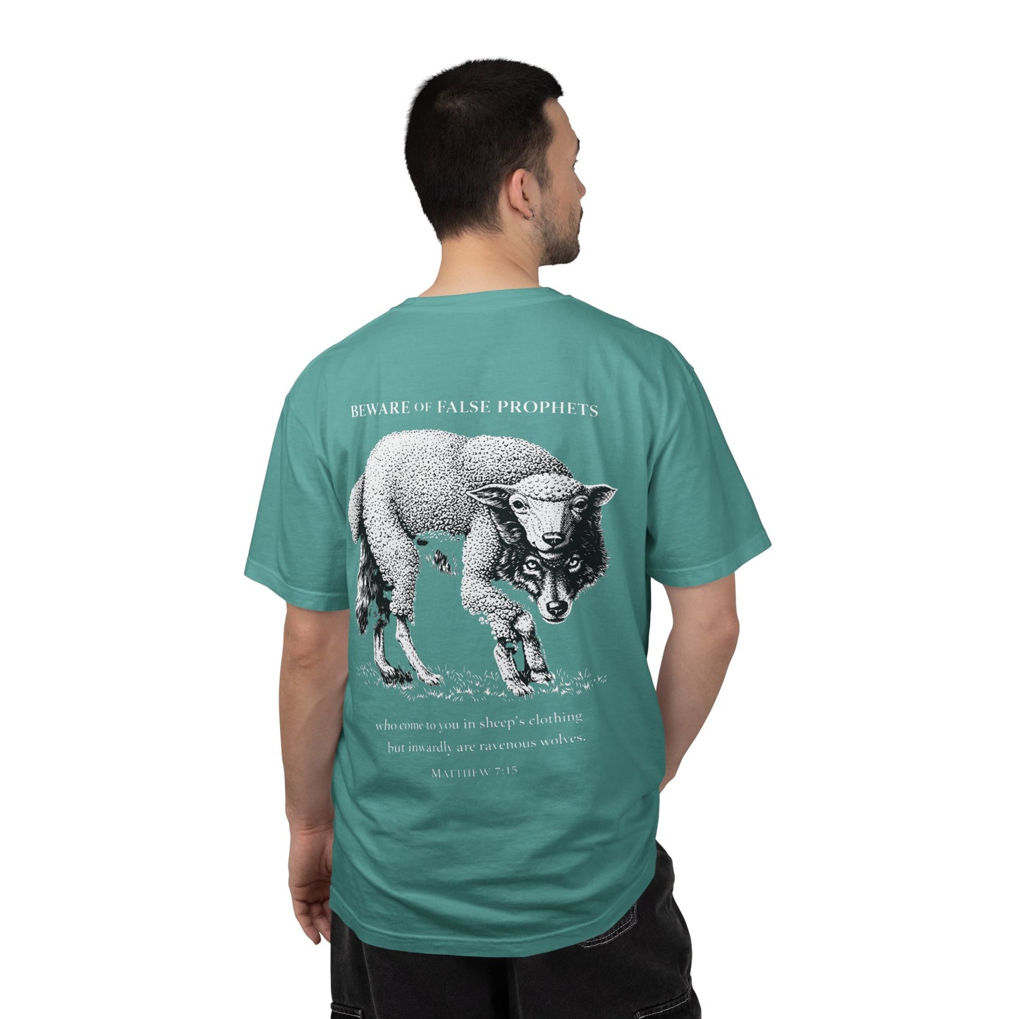 Graphic T-Shirt — "Beware of False Prophets" Sheep in Wolf’s Clothing Christian Tee