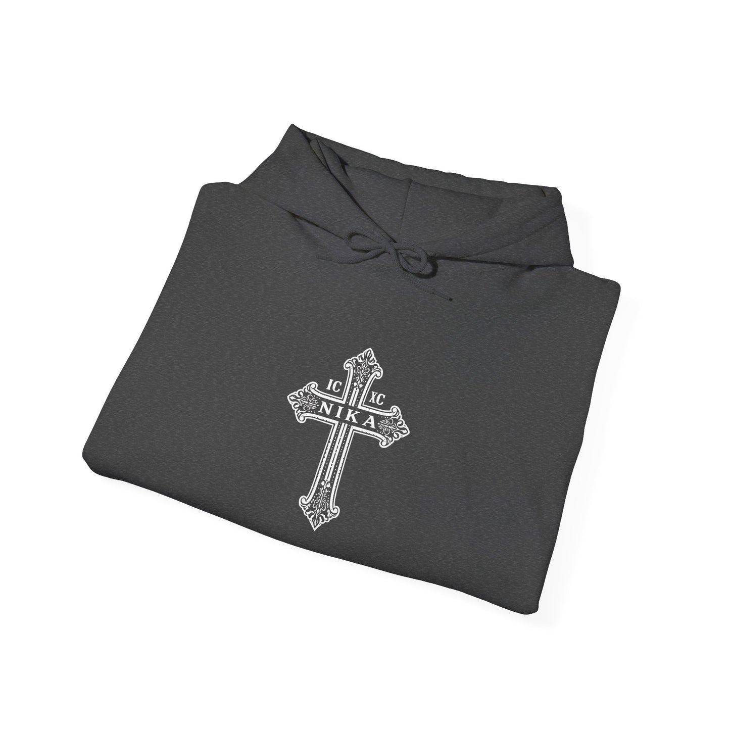 Christian Cross Hoodie — "I Am The Way" Scripture Back Print