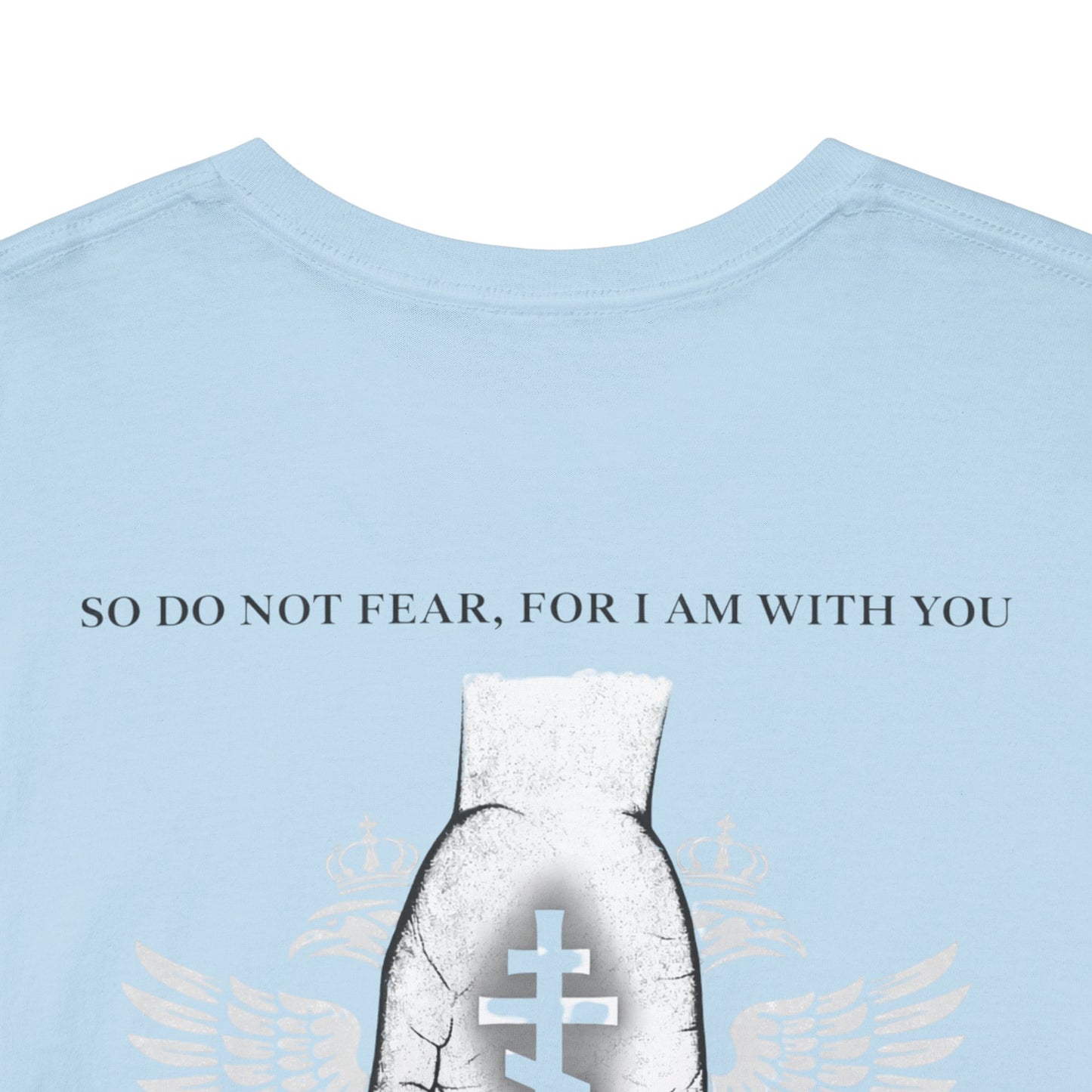 Christian Cross Wings T‑Shirt — Faith Graphic Tee with Prayer Hands
