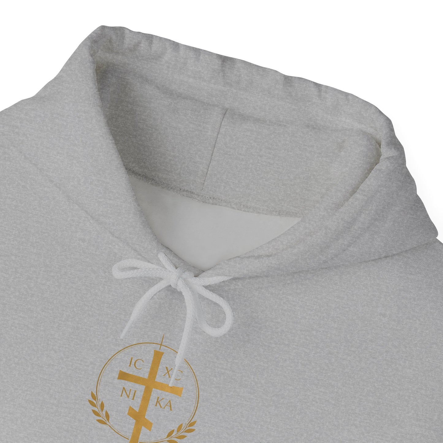 Faith Cross Hoodie — Gold Christian Crest Pullover