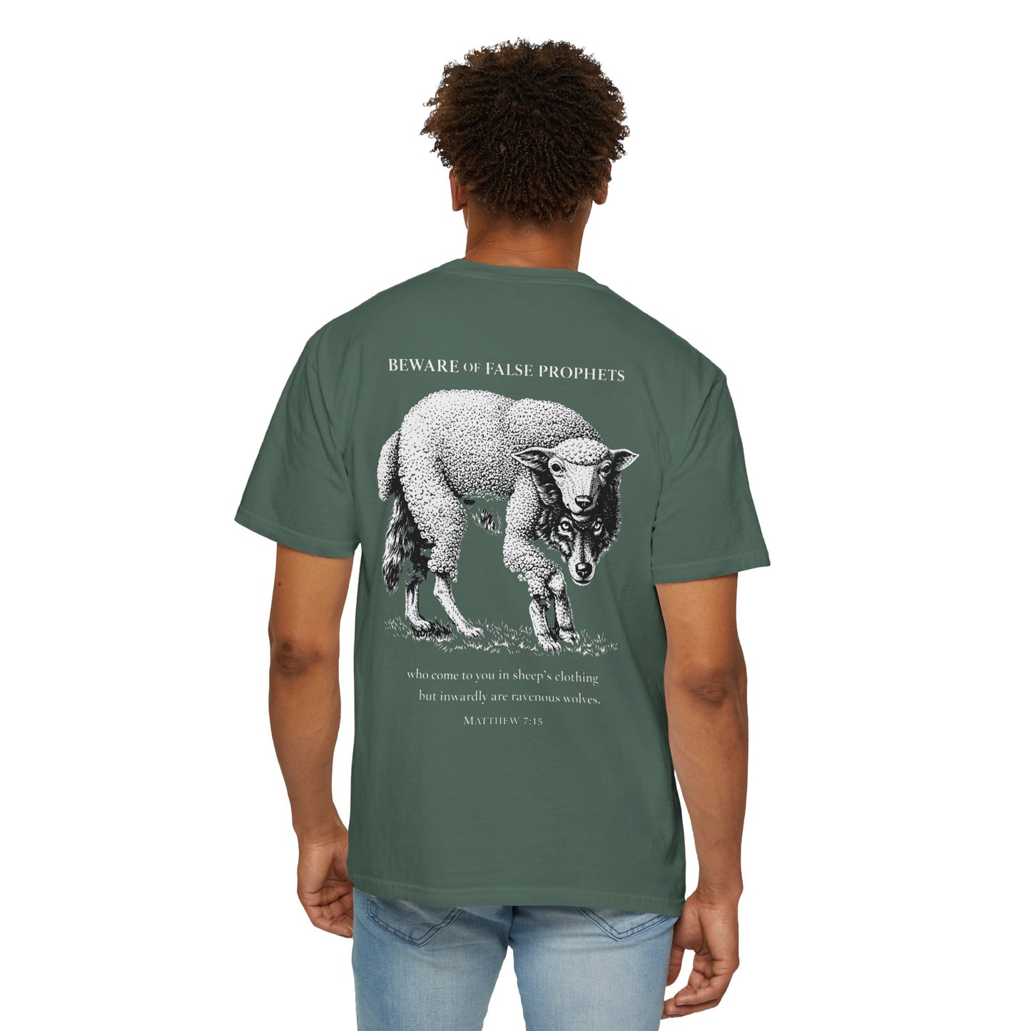 Graphic T-Shirt — "Beware of False Prophets" Sheep in Wolf’s Clothing Christian Tee