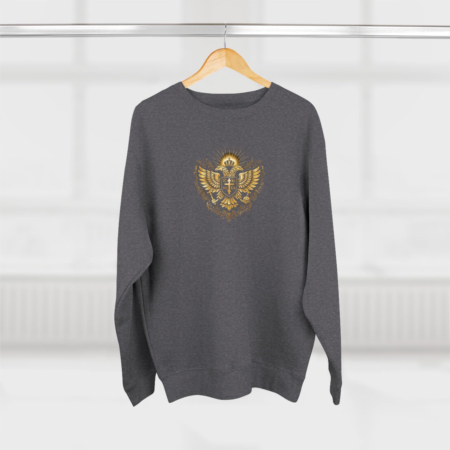 Orthodox Cross Crewneck Sweatshirt — Byzantine Icon Chest & Back Design