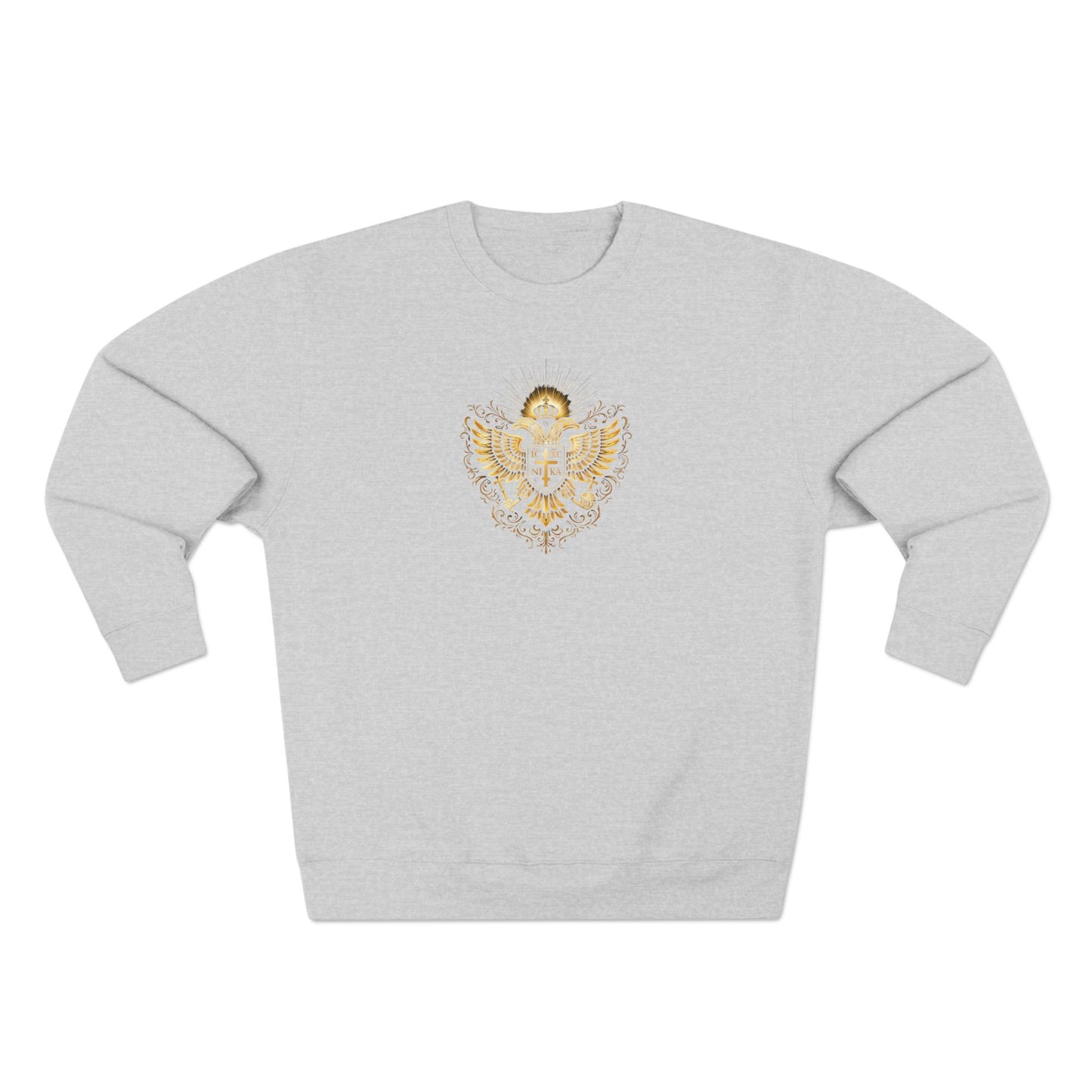 Orthodox Cross Crewneck Sweatshirt — Byzantine Icon Chest & Back Design